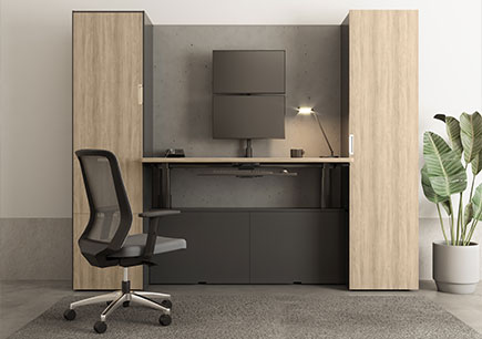 Kita Workstation integrated into case goods